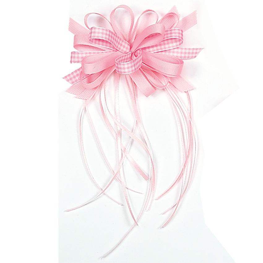 Bow Grosgrain Gingham pink
