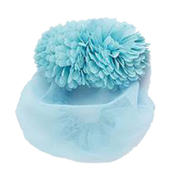 Poms snood litgh blue
