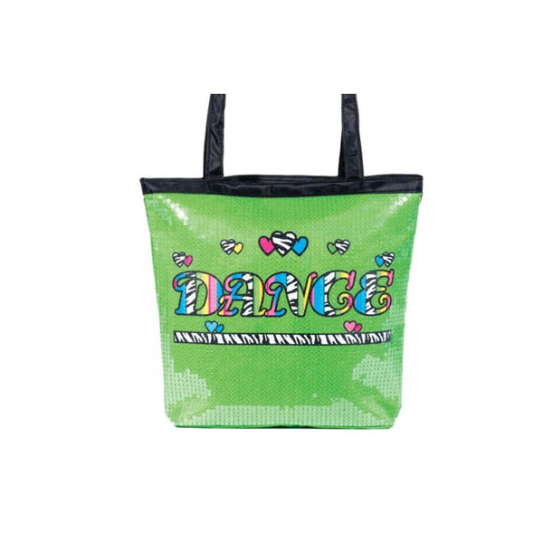 Neon Zebra Tote lime
